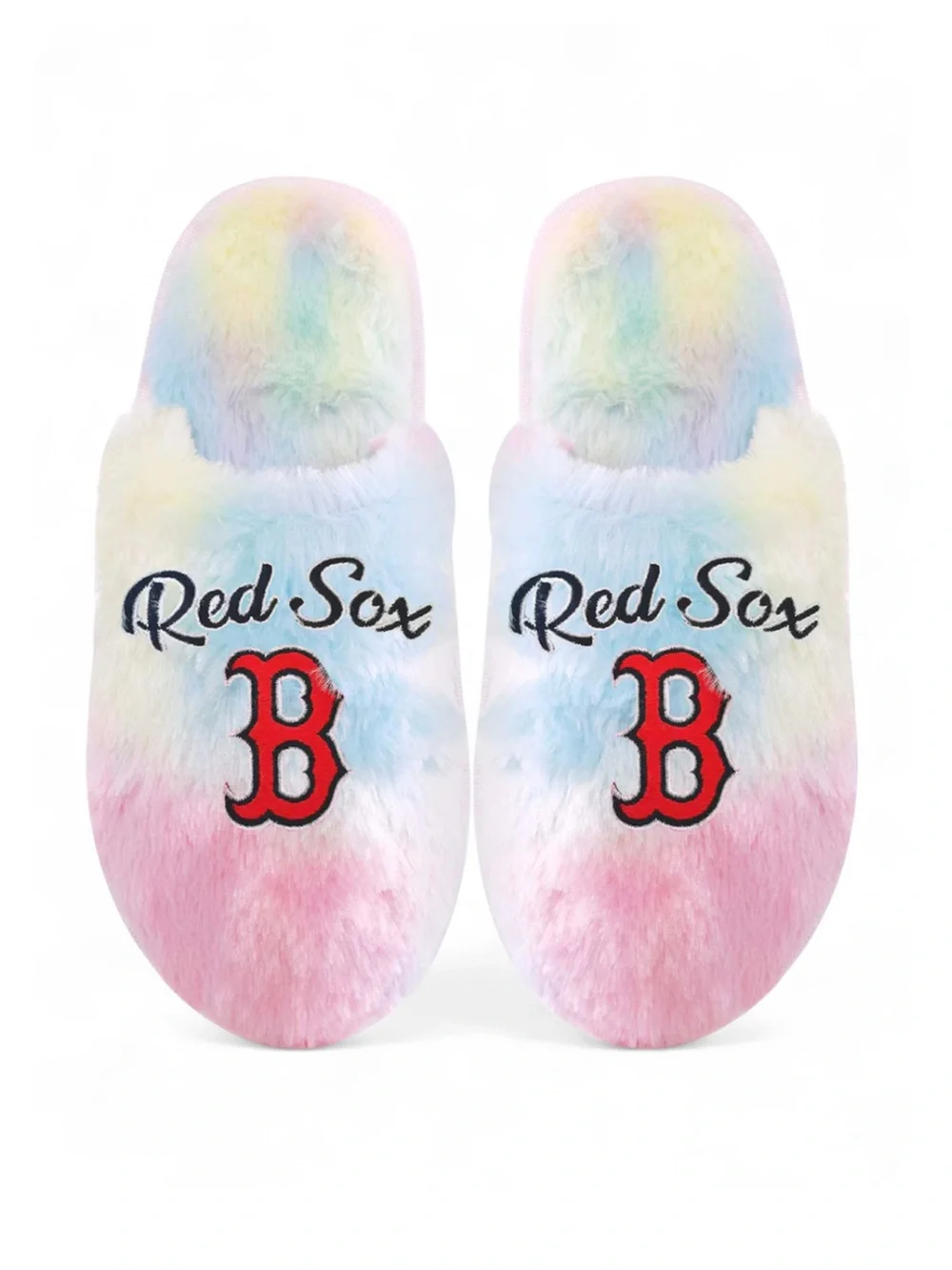 MLB Boston Red Sox Embroidered Rainbow Slippers Size Youth L (5-6) [NWT]